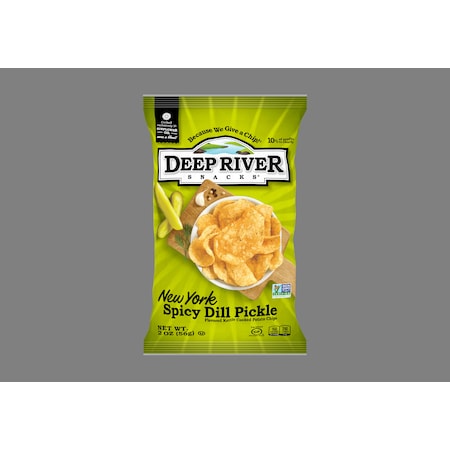 Deep River Snacks Kettle Potato Chip New York Spicy Dill Pickle 2 oz., PK24 23443